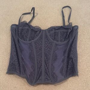 Urban Outfitters Charcoal Gray Lace Bustier